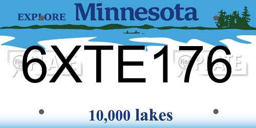 6XTE176 Minnesota License Plate