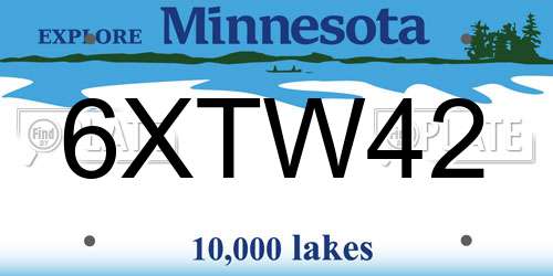 6XTW42 Minnesota License Plate