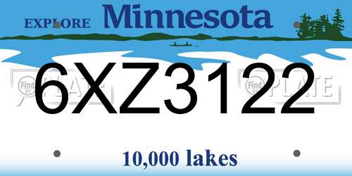 6XZ3122 Minnesota License Plate