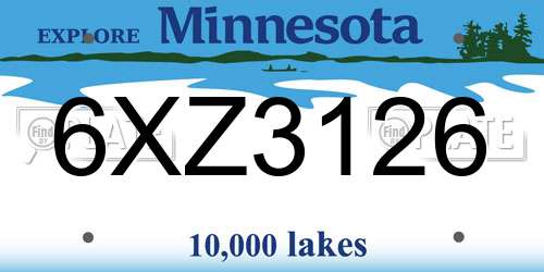6XZ3126 Minnesota License Plate