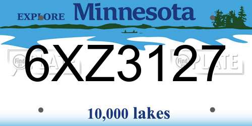 6XZ3127 Minnesota License Plate