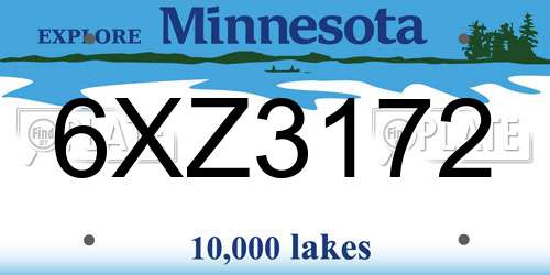 6XZ3172 Minnesota License Plate