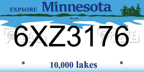 6XZ3176 Minnesota License Plate