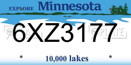 6XZ3177 Minnesota License Plate