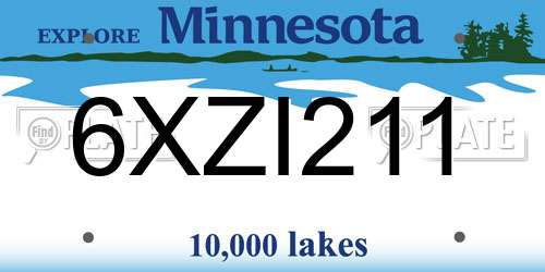 6XZI211 Minnesota License Plate