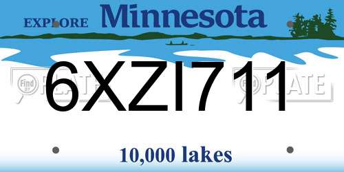 6XZI711 Minnesota License Plate