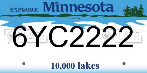 6YC2222 Minnesota License Plate