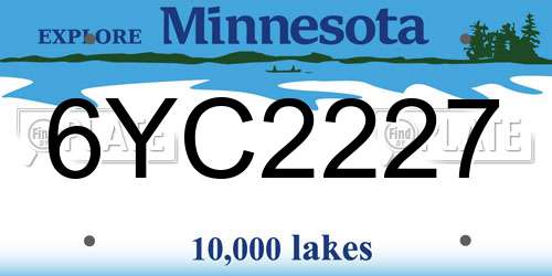 6YC2227 Minnesota License Plate
