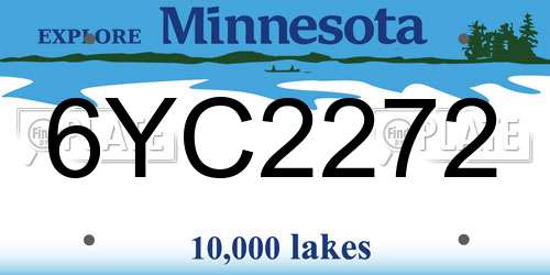 6YC2272 Minnesota License Plate