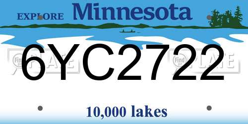 6YC2722 Minnesota License Plate