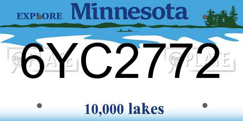 6YC2772 Minnesota License Plate