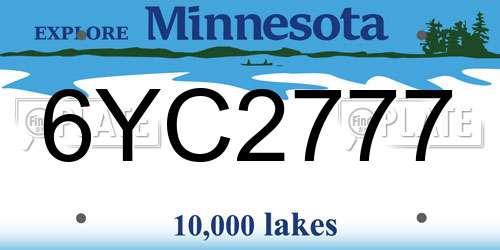 6YC2777 Minnesota License Plate