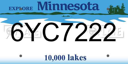 6YC7222 Minnesota License Plate