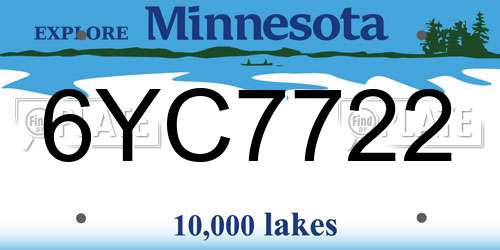 6YC7722 Minnesota License Plate