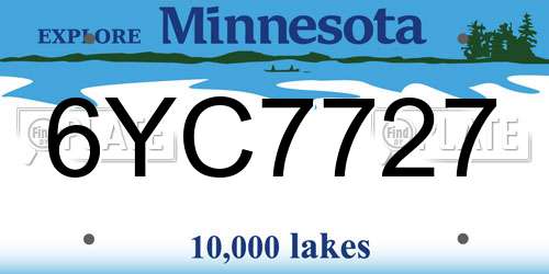 6YC7727 Minnesota License Plate