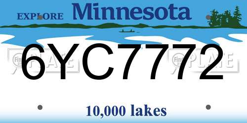 6YC7772 Minnesota License Plate