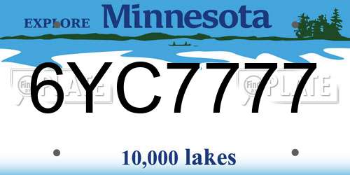 6YC7777 Minnesota License Plate