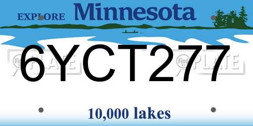 6YCT277 Minnesota License Plate