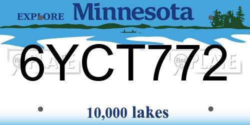6YCT772 Minnesota License Plate
