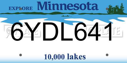 6YDL641 Minnesota License Plate