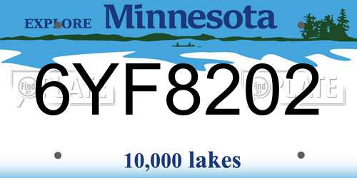6YF8202 Minnesota License Plate