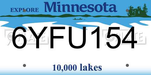 6YFU154 Minnesota License Plate