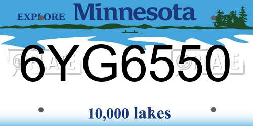 6YG6550 Minnesota License Plate