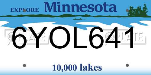 6YOL641 Minnesota License Plate