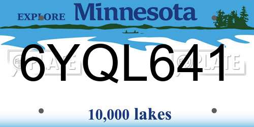 6YQL641 Minnesota License Plate