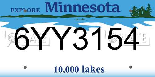 6YY3154 Minnesota License Plate