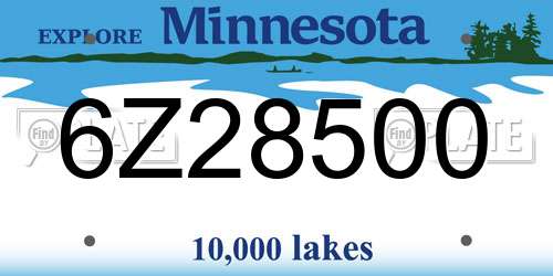 6Z28500 Minnesota License Plate