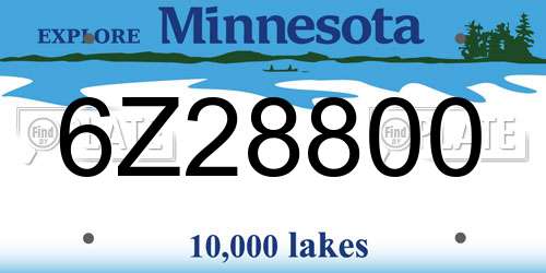 6Z28800 Minnesota License Plate