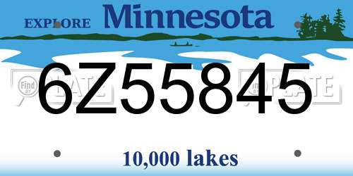 6Z55845 Minnesota License Plate