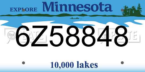 6Z58848 Minnesota License Plate