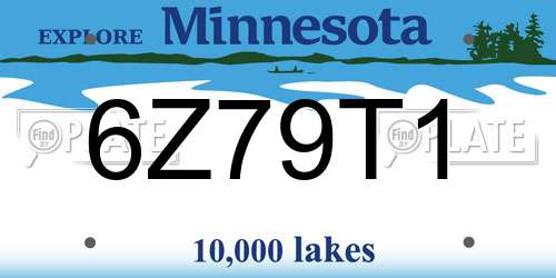 6Z79T1 Minnesota License Plate