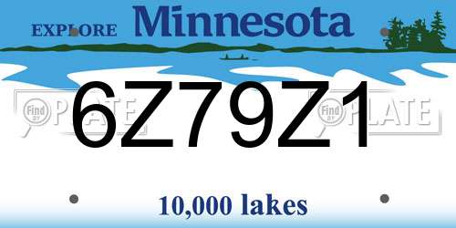 6Z79Z1 Minnesota License Plate