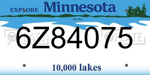 6Z84075 Minnesota License Plate