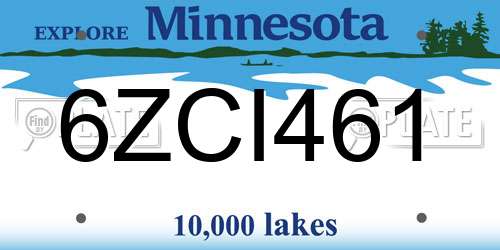 6ZCI461 Minnesota License Plate