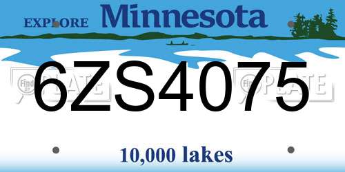 6ZS4075 Minnesota License Plate