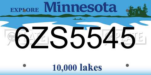 6ZS5545 Minnesota License Plate