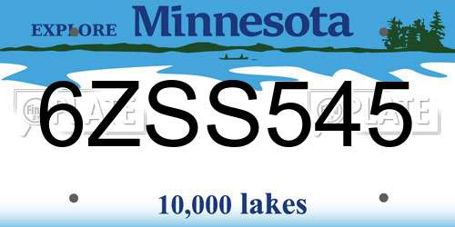 6ZSS545 Minnesota License Plate