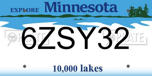 6ZSY32 Minnesota License Plate