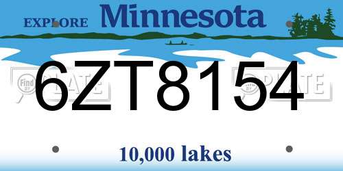 6ZT8154 Minnesota License Plate