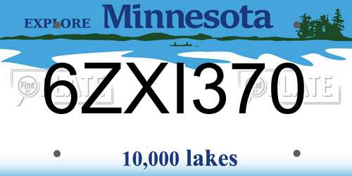 6ZXI370 Minnesota License Plate