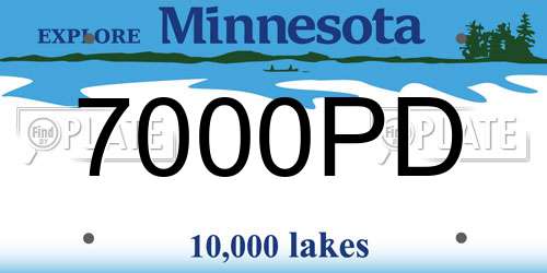 7000PD Minnesota License Plate