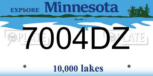 7004DZ Minnesota License Plate