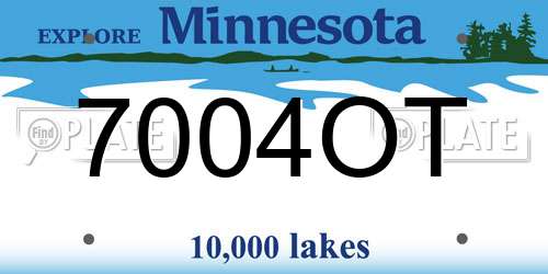 7004OT Minnesota License Plate