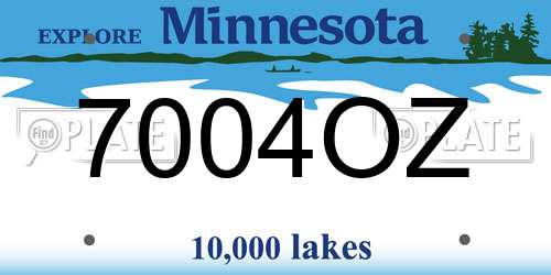 7004OZ Minnesota License Plate