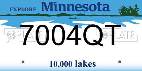 7004QT Minnesota License Plate