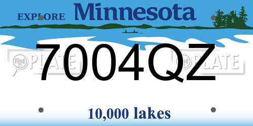 7004QZ Minnesota License Plate